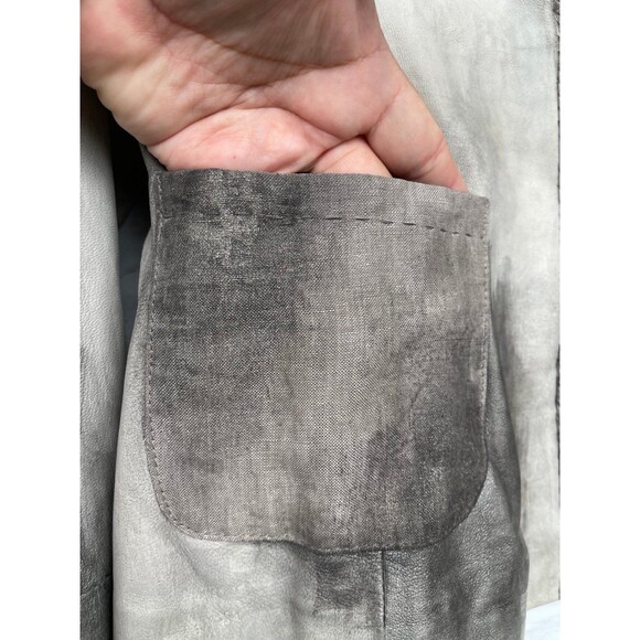 Nigel Preston & Knight Hand-Painted
Lamb Leather Linen Blazer Jacket Gray
Size M - Picture 6 of 15